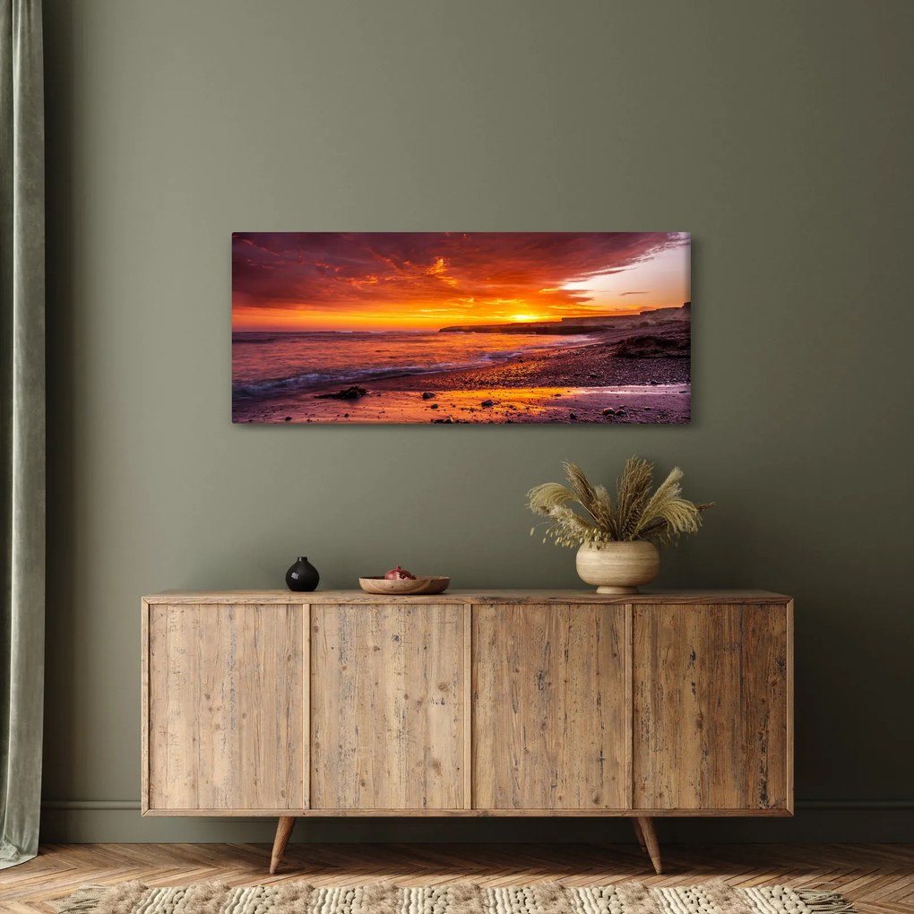 Naplemente a tengernél képe (120x50 cm)