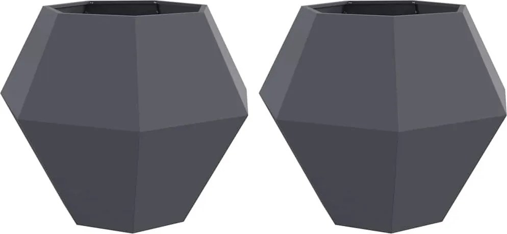 vidaXL Növénytartó 2 pcs Antracit 100 x 100 x 80 cm Acél