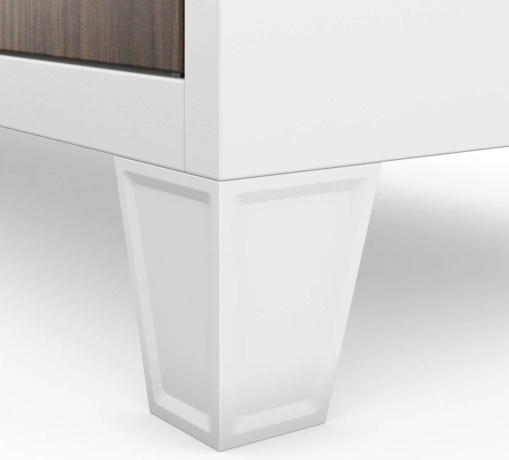 BHP szociális szekrény rekeszekkel, fehér / dió, 1360x1720x450 mm: ROBERT Eco Design