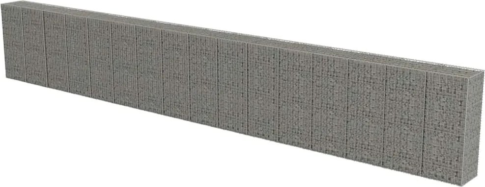 vidaXL horganyzott acél gabion fal fedéllel 900 x 50 x 150 cm
