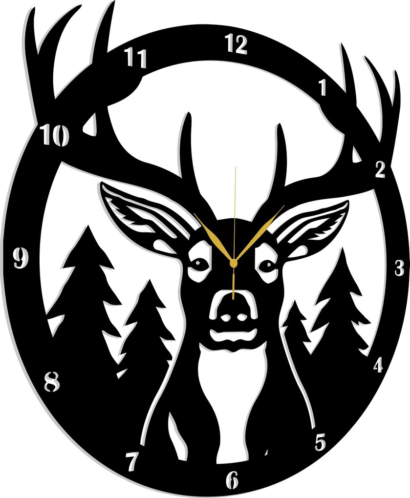 Szarvas Erdő Óra Erdész Vadász Motívum Ajándék 60CM 3D