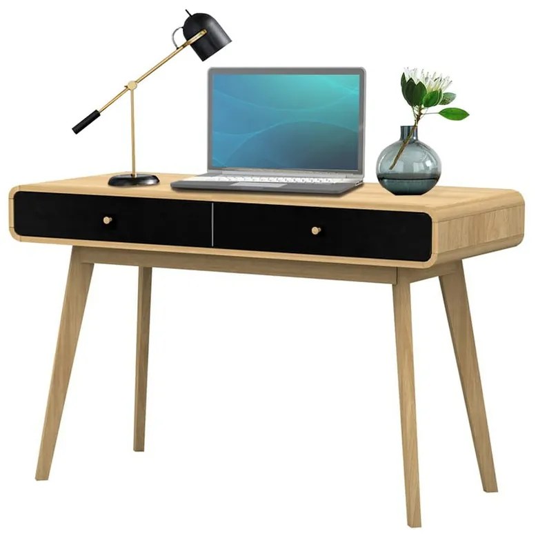 Íróasztal tölgyfa dekorral 50x120 cm Cassie - Støraa