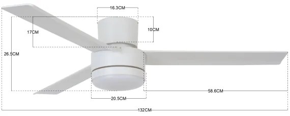 BAYSIDE 213036 - LED mennyezeti ventilátor LAGOON GX53/17W/230V fehér + DO