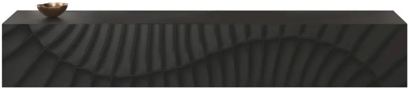 SNAKE TV állvány/fali szekrény, egy felnyíló ajtóval, antracitszürke laminált tettel és antracitszürke, díszített mintázatú előlapokkal