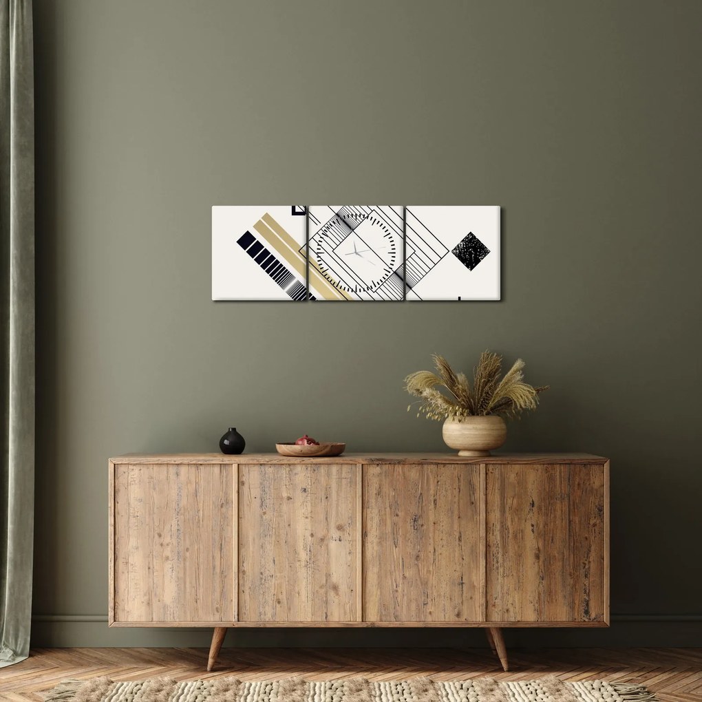 Kép - Geometriai formák N⁰6 (órával) (90x30 cm)