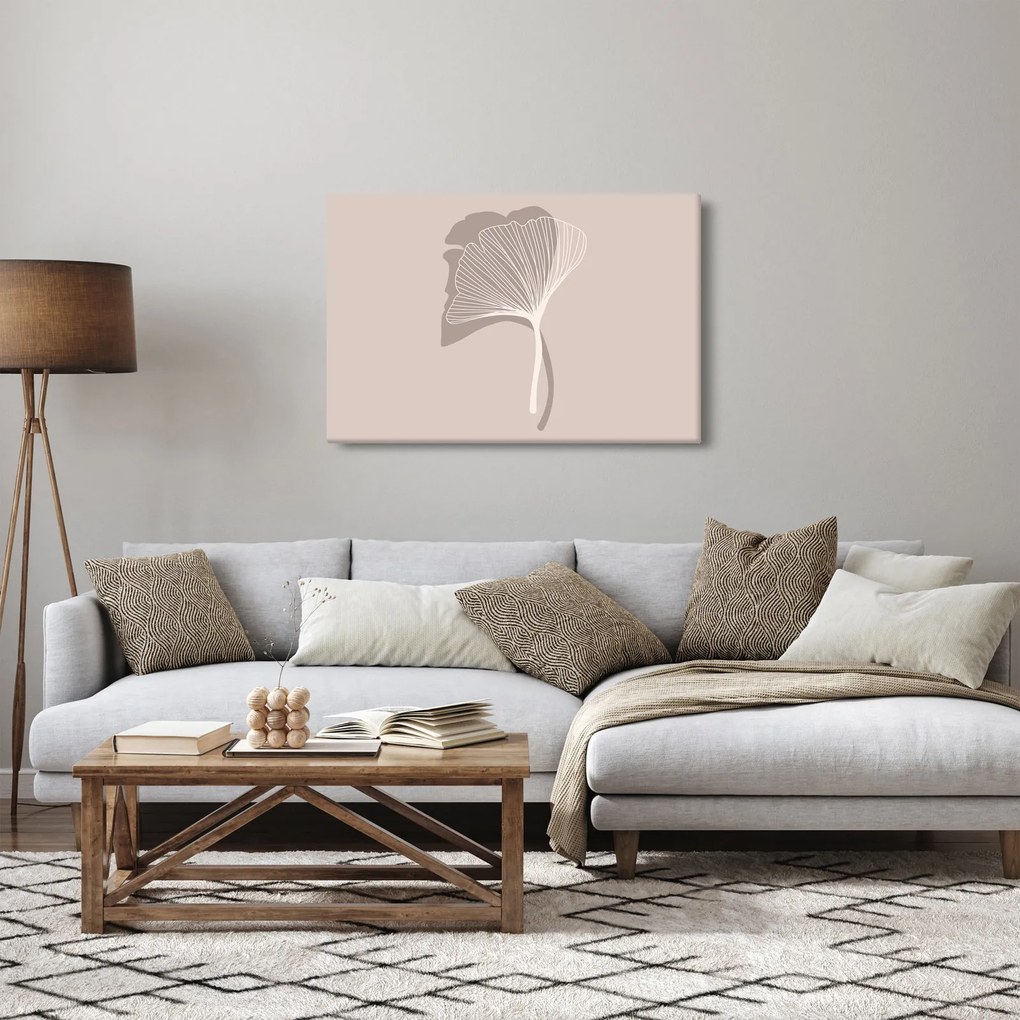 Kép - Bézs színű levelek N⁰4 (90x60 cm)