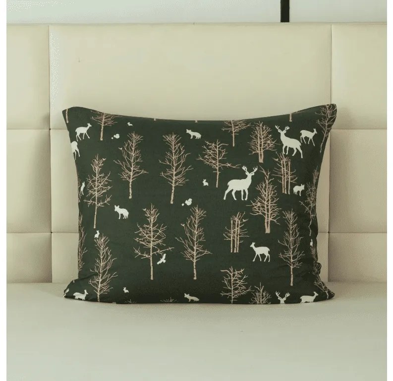 Mikroszálas párnahuzat OAK DEER 70x90 cm, sötétzöld