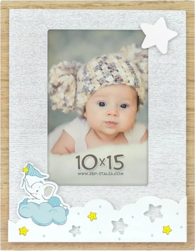 Gyerek képkeret 10x15 kék Elefánt