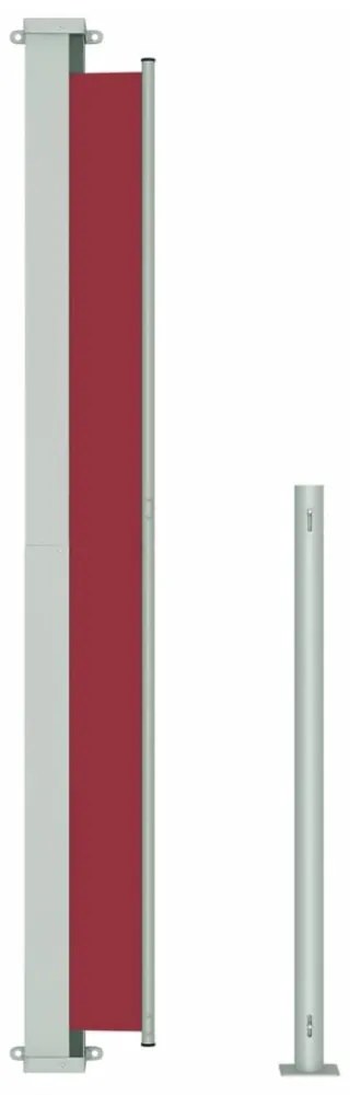 piros behúzható oldalsó terasznapellenző 180 x 500 cm