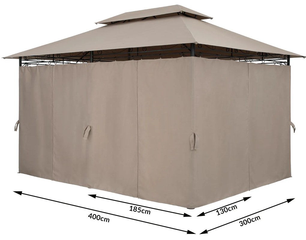 Deuba Topas kerti pavilon 4x3 m - taupe