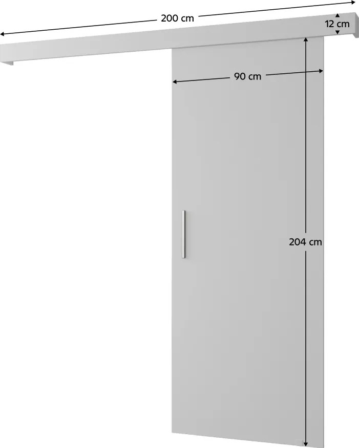Tolóajtó, fehér/fehér/ezüst, SALDOR 90 1