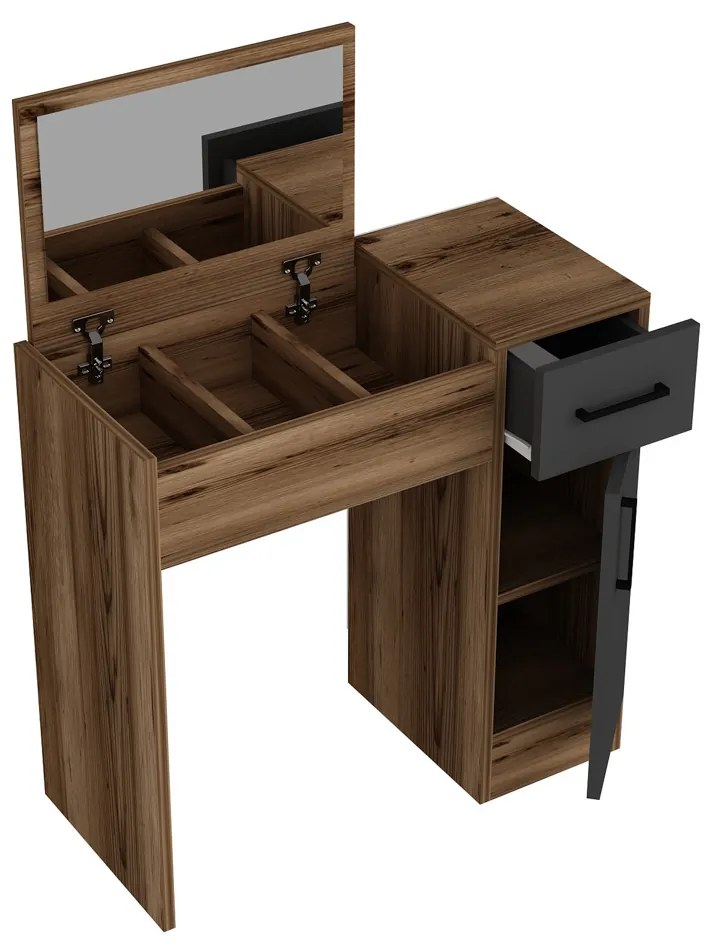 Inci Light Walnut kozmetikai asztal