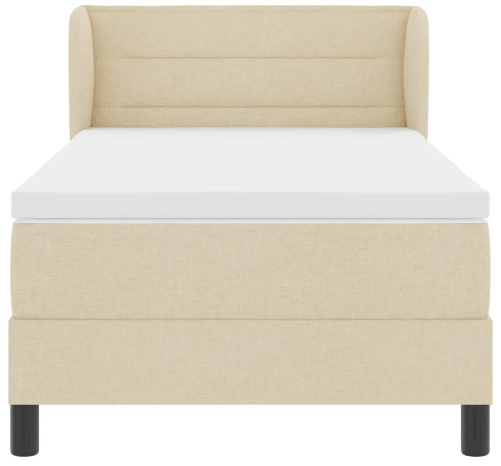 Boxspring Ágy Matrac Krem 90x200 cm Szövet