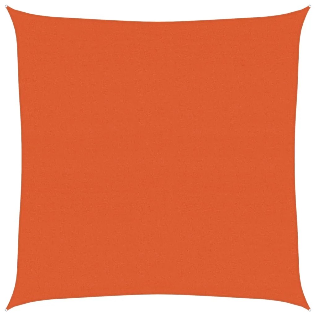 narancssárga négyzet alakú HDPE napvitorla 160 g/m² 4x4 m