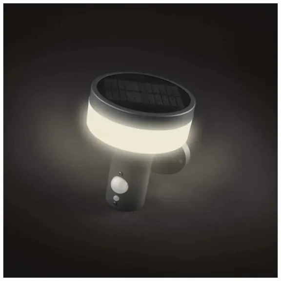 LED napelemes fali lámpa szenzorral LED/2W/3,7V 1200 mAh IP44