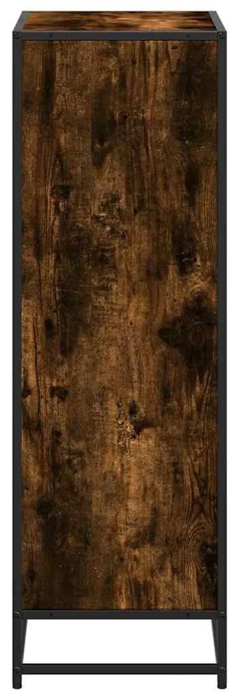 füstös tölgy színű szerelt fa könyvszekrény 60x35x107,5 cm
