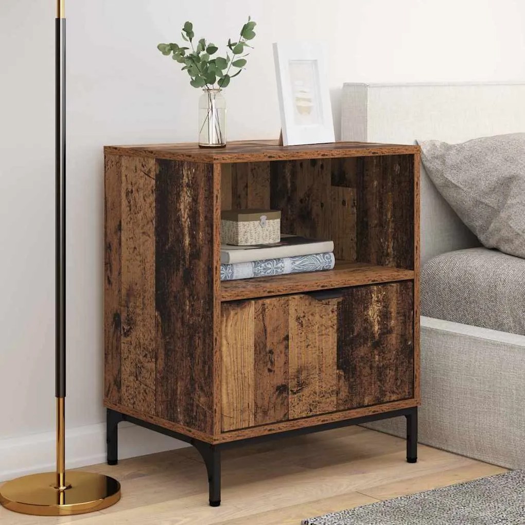 Éjjeliszekrények fiókkal 2 pcs Régi fa 49 x 36 x 61 cm Faanyag