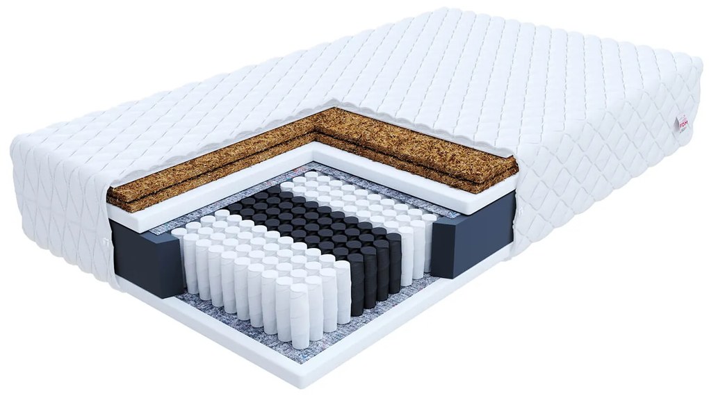 Jaamatrac FRASIO kemény kétoldalas táskarugós matrac kókusszal 120x200