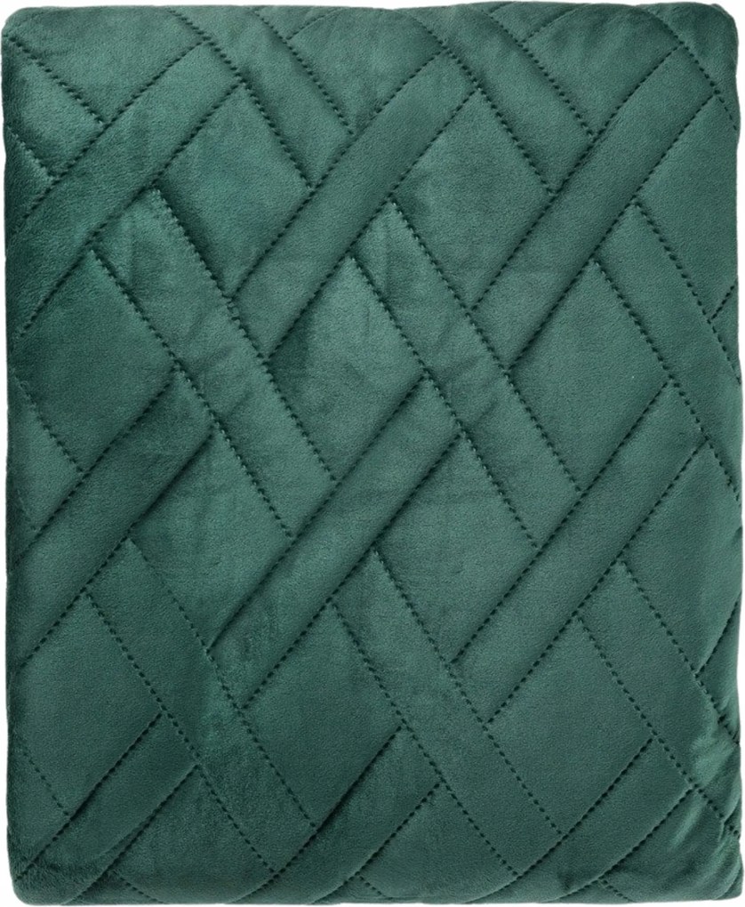 Tuala bársony ágytakaró foltvarrással zöld 200x220 cm Homla