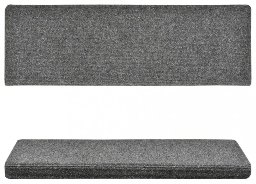 15 db világosszürke szövet lépcsőszőnyeg 65x21x4 cm