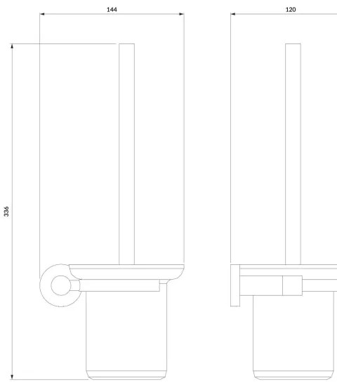 OMNIRES MP60620BL - Falra szerelhető WC kefe MODERN PROJECT matt fekete