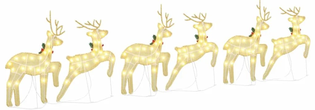 LED rénszarvasok 6 pcs Arany szövet