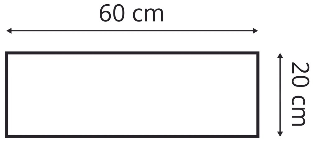 Bársony kárpitozott panel - Téglalap - 60x20cm Szín: Sárga