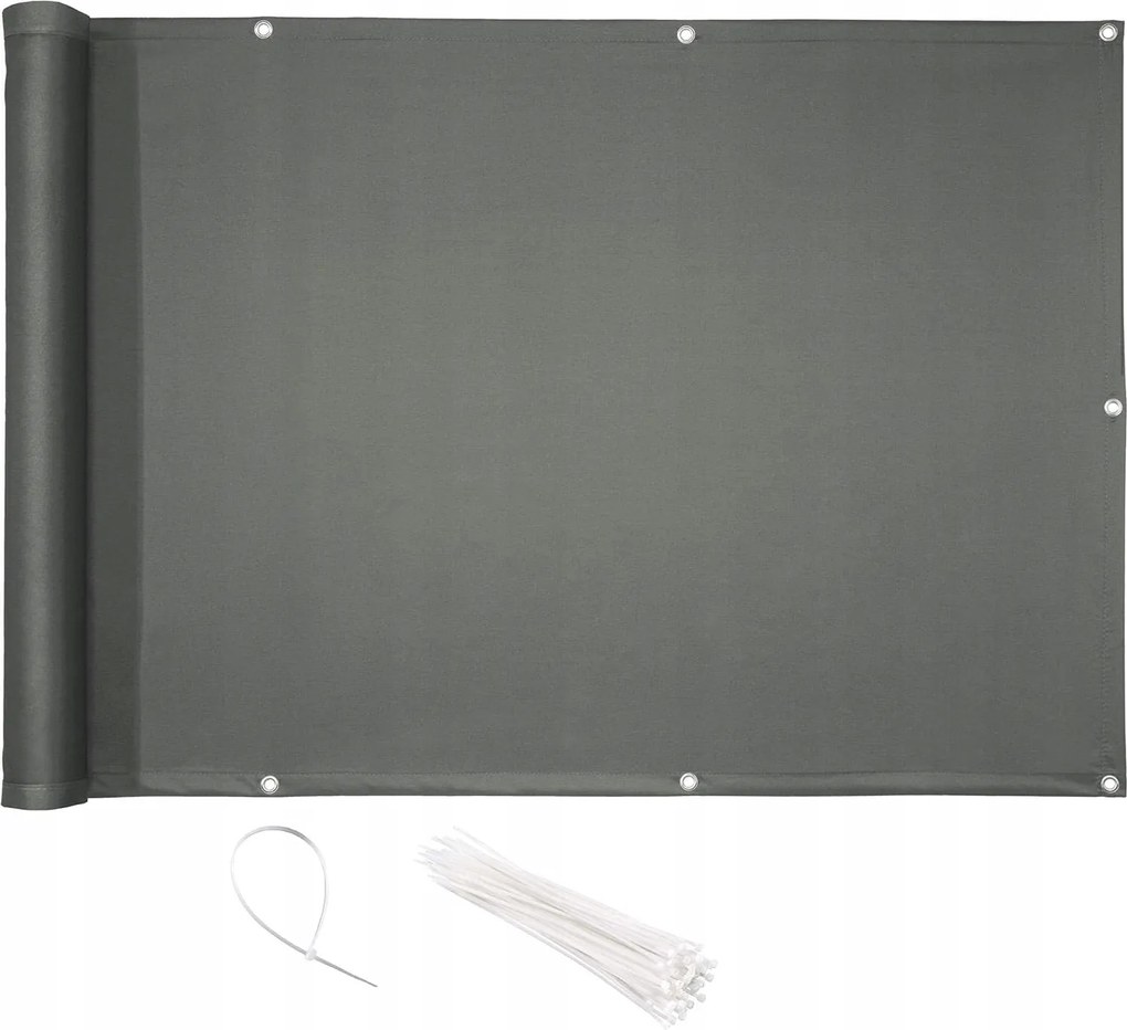 Napellenző, erkélyszőnyeg 75 x 500 cm privatizáló szürke R6