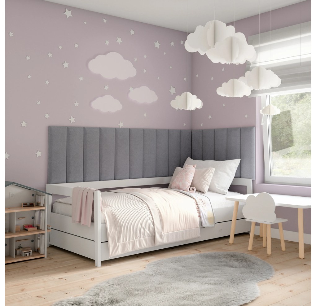 Kárpitozott panel 15 db. Quadra 300x60 cm (világosszürke). 1052005