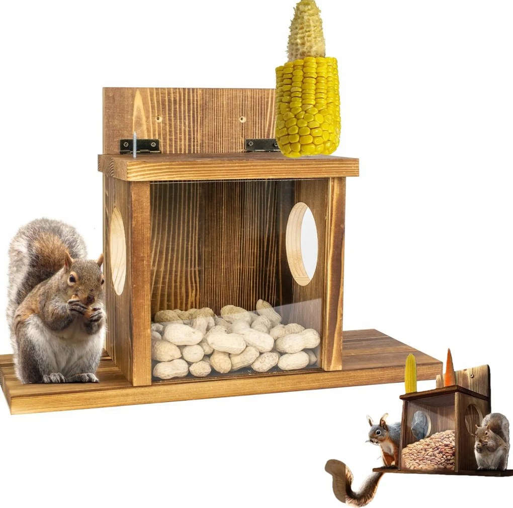 Mókus etető 2 bejárattal Fa könnyű összeszerelés