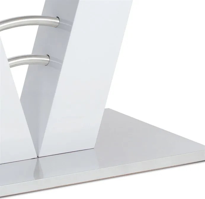 Bővíthető étkezőasztal 120–160x80 cm, MDF, fehér, HT-510 WT