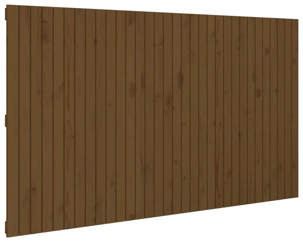 mézbarna tömör fenyőfa fali fejtámla 204x3x110 cm