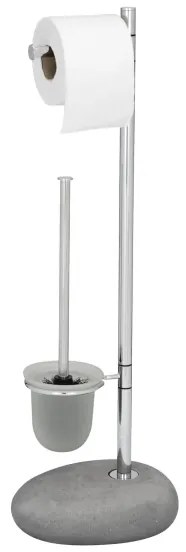 WENKO 19494100 - WC-kefe PEBBLE STONE 23,5x70 cm fényes. króm/szürke/szatén