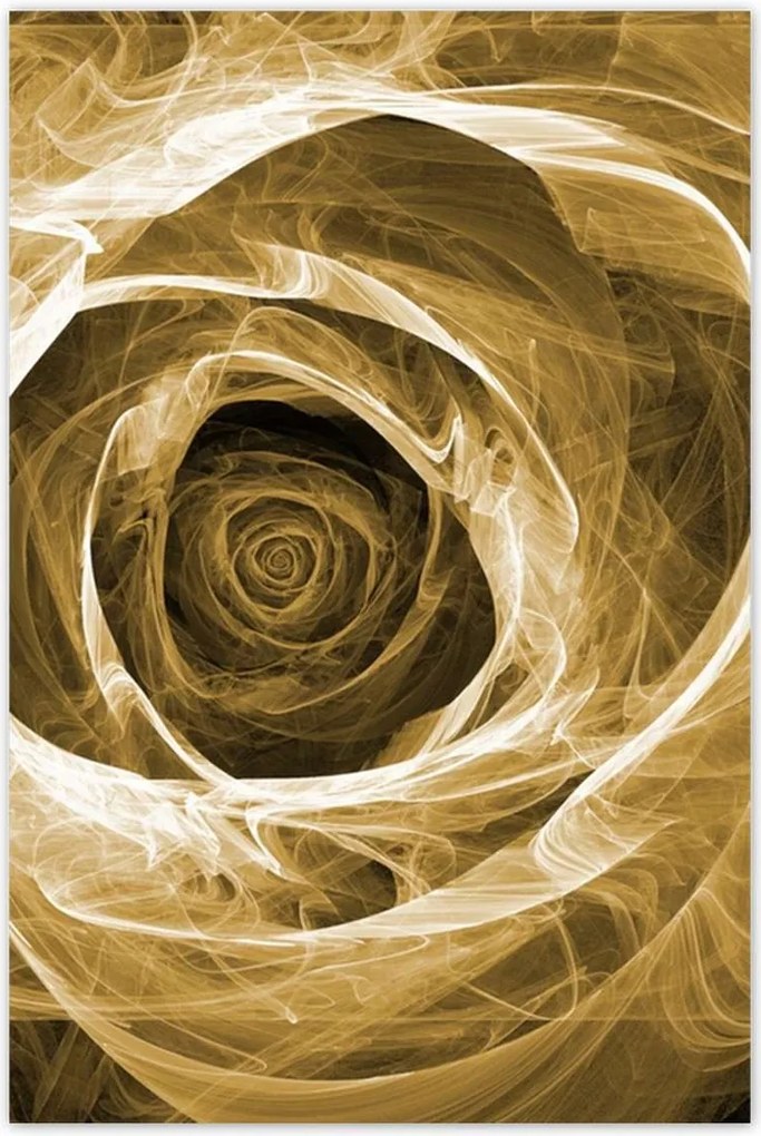 Poszterek 80x120 Szépia fraktál rózsa