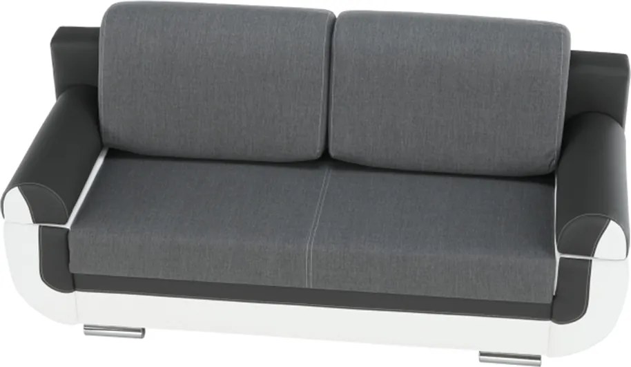 Kanapé, textilbőr fehér+szürke/szürke szövet, KARDYN