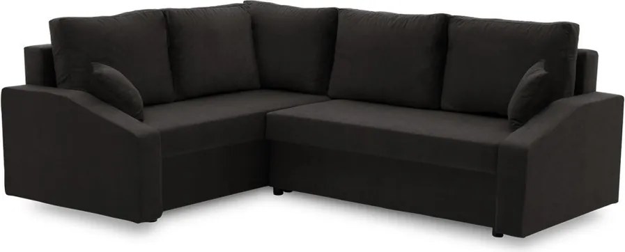 Grande Plus sarokkanapé, baloldali, szövet anyag, fekete