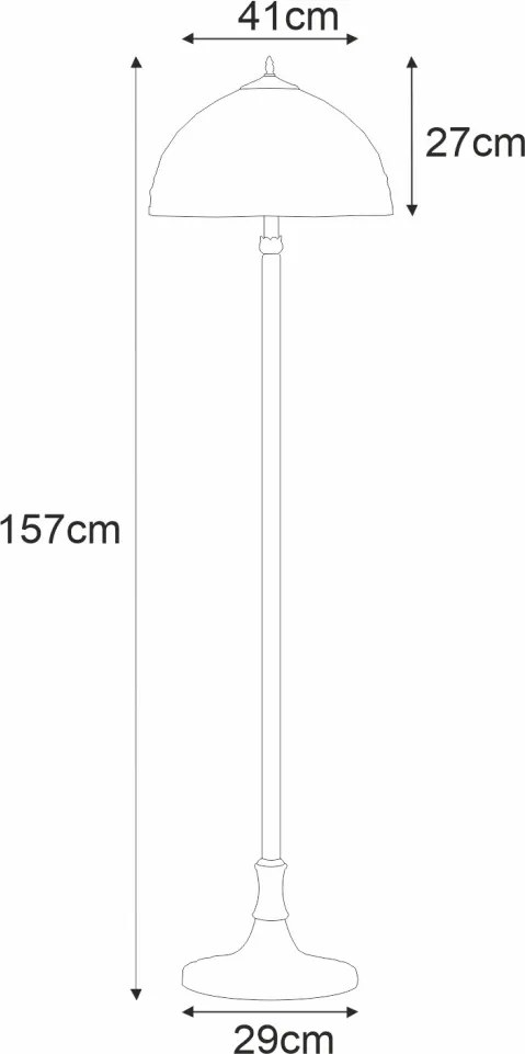 KAJA K-F182208 TIFANY Többszínű Színű Állólámpa 2xE27 15W IP20