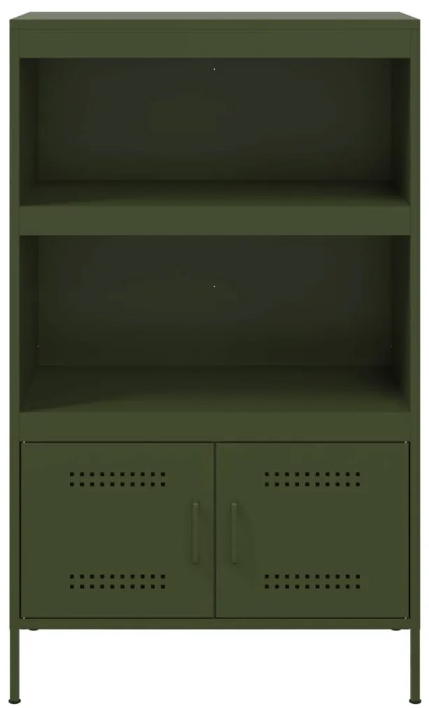 olívazöld acél magasszekrény 68 x 39 x 113 cm
