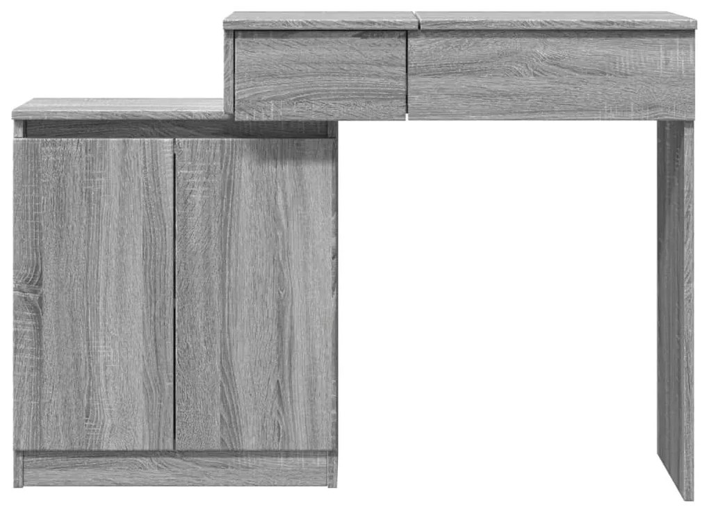 szürke sonoma LED-es fésülködőasztal 115 x 37 x 110,5 cm