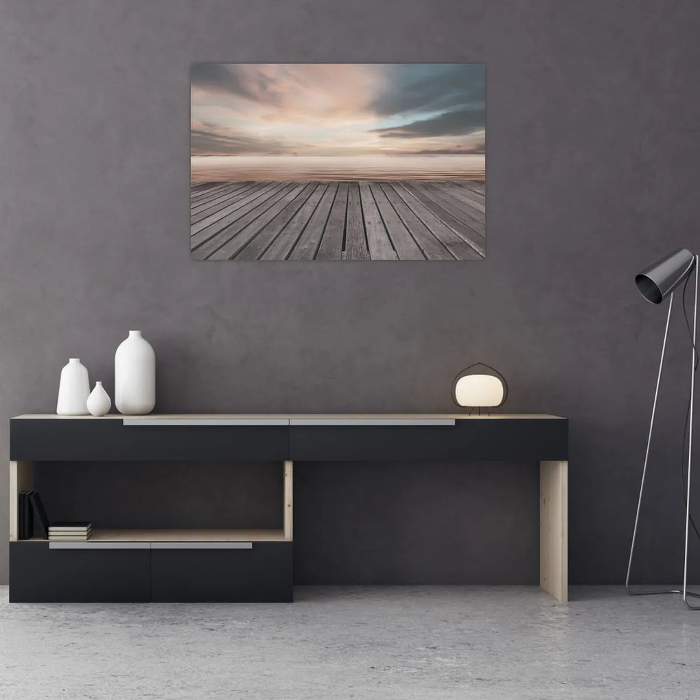 Kép - Móló naplementében (90x60 cm)