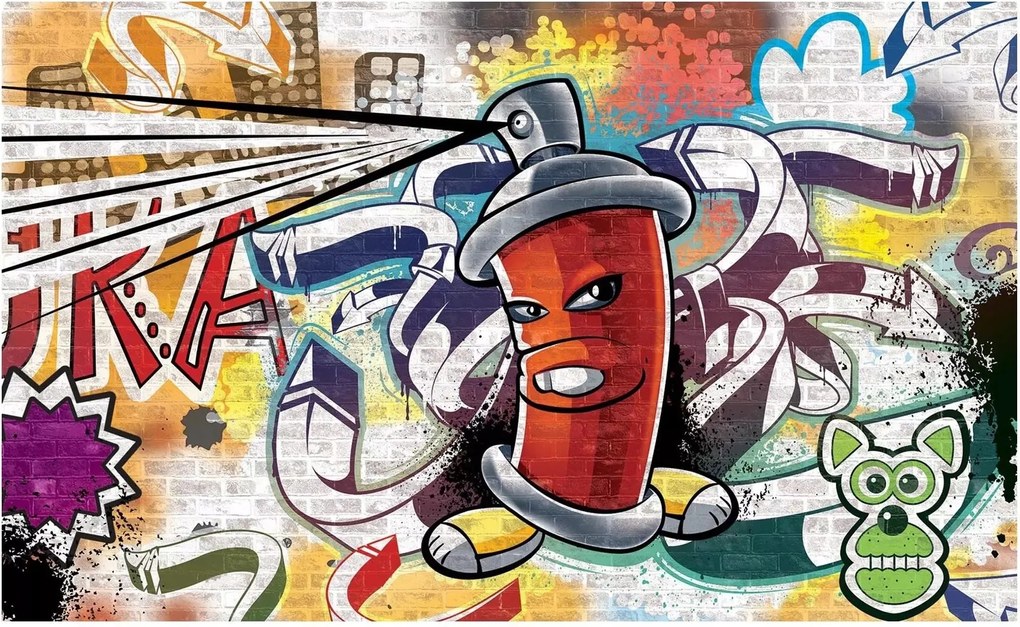 Ifjúsági fotótapéta Graffiti feliratok Szuper Mintás flizelin Ragasztó Ajándék