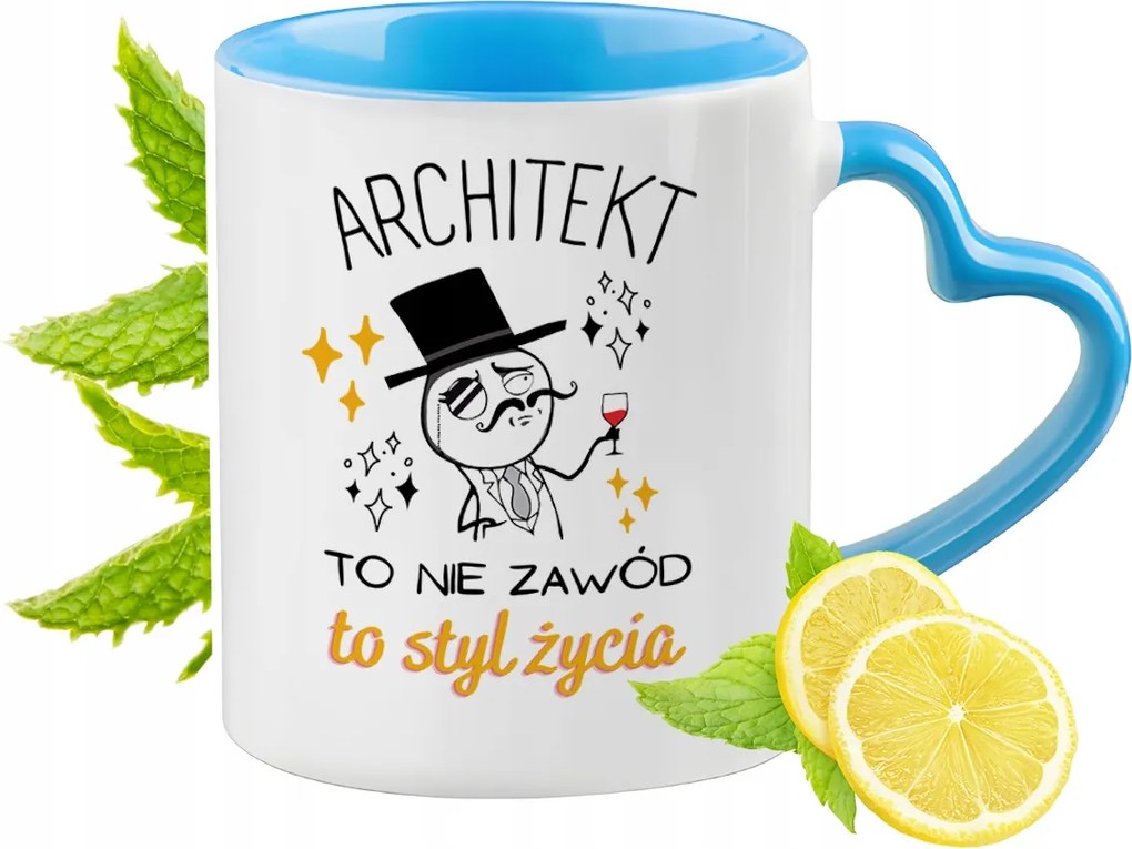 Építészeknek Kék Bögre Szív Alakú Füllel Ajándék