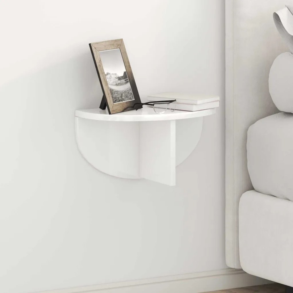 Falpolc 2 pcs Magas Fényű Fehér 38 x 19 x 19 cm Faanyag