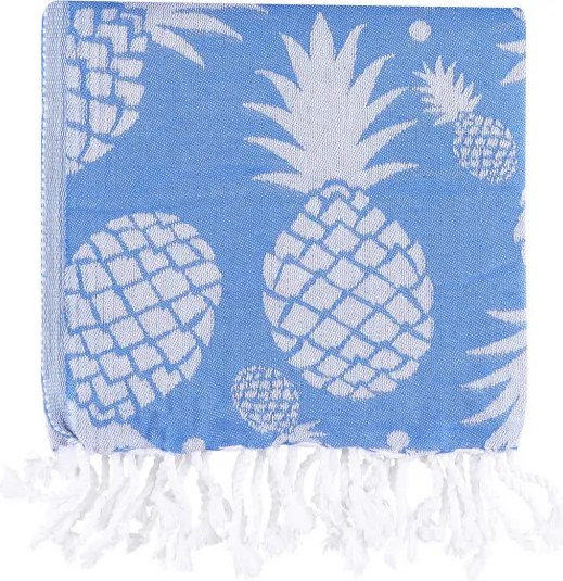 Ananas törülköző, kék, 100×180 cm