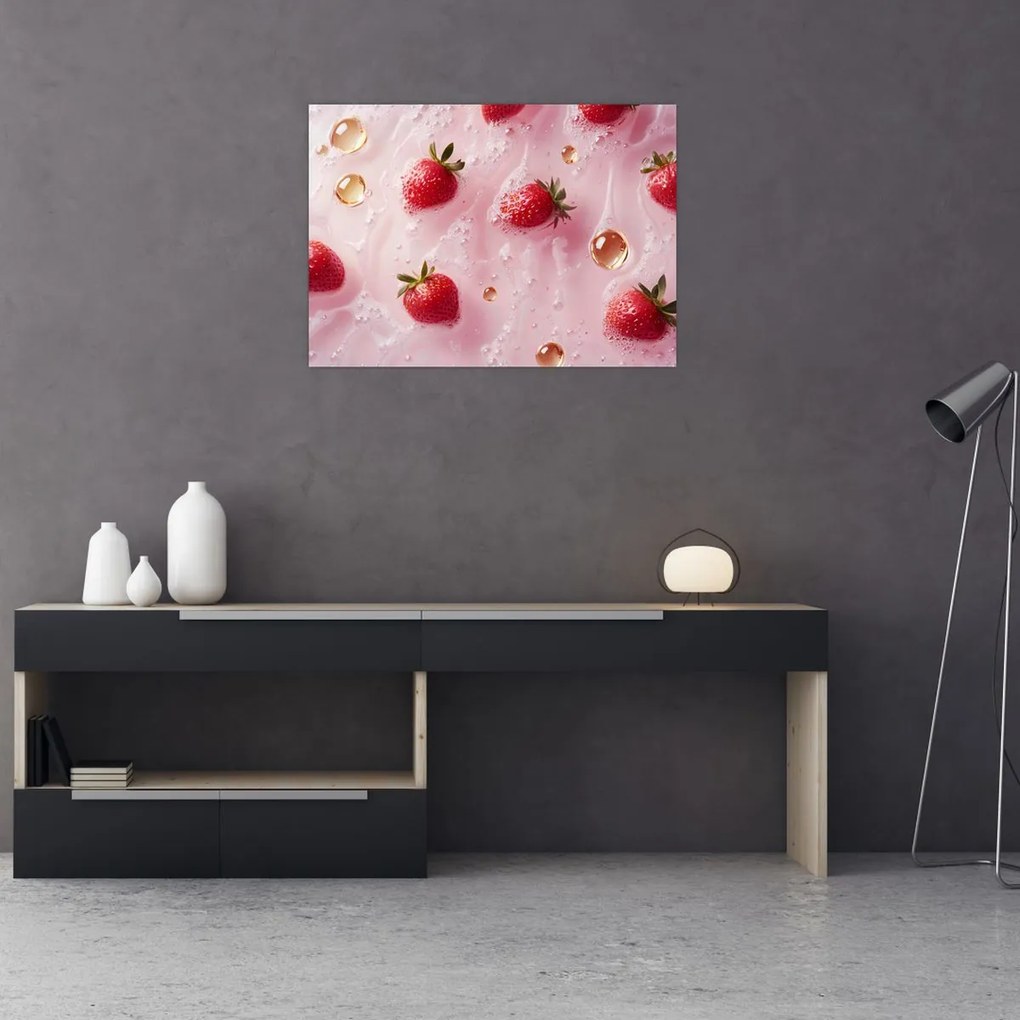 Kép - Eprek buborékokban (70x50 cm)
