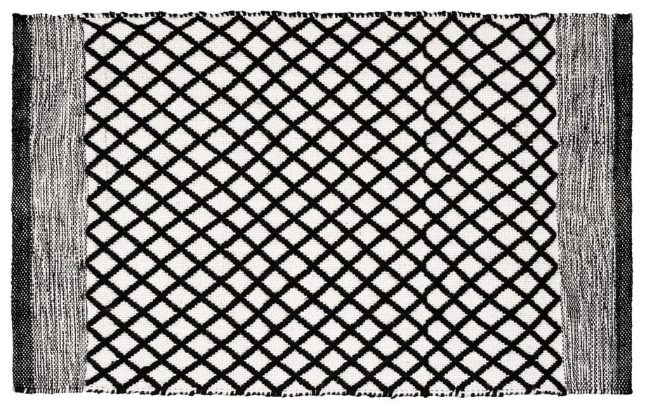 Fekete-fehér újrahasznosított műanyag fürdőszobai kilépő 50x80 cm Tara – Wenko