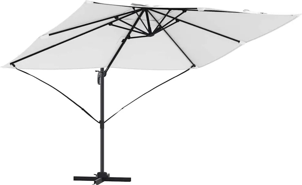 vidaXL Napernyő Homokszín 351 x 250 x 260 cm Pamut és Alumínium