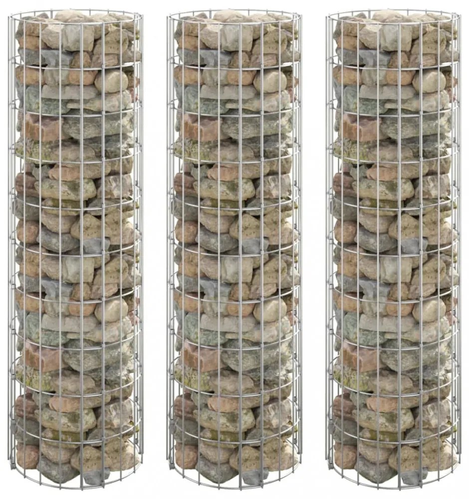 3 db kör alakú horganyzott acél gabion magaságyás Ø30 x 100 cm