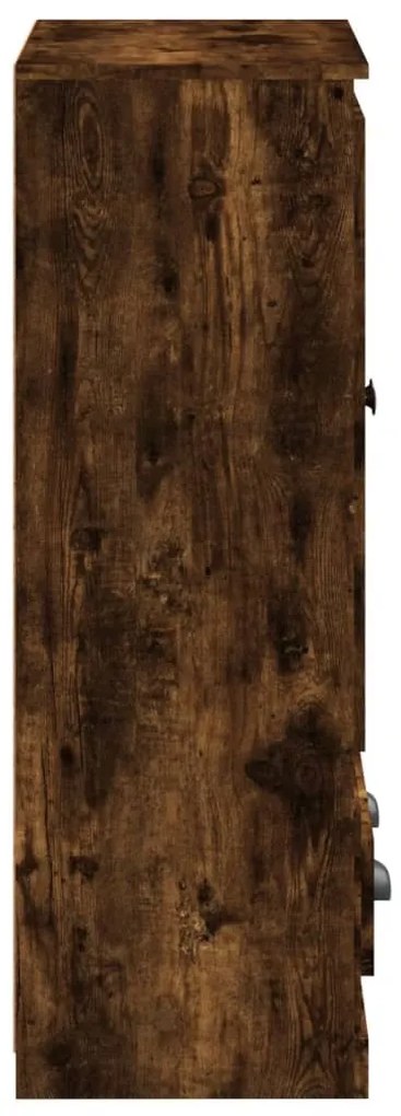 füstös tölgy színű szerelt fa magasszekrény 60x35,5x103,5 cm