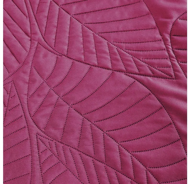 Lila ágytakaró levelek mintával Méret: 200 x 220 cm
